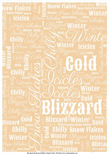 Winter Word Backing Paper on Light Beige Background