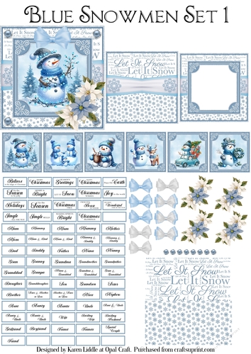 Blue Snowmen Set 1