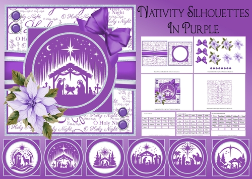 Nativity Silhouettes in Purple