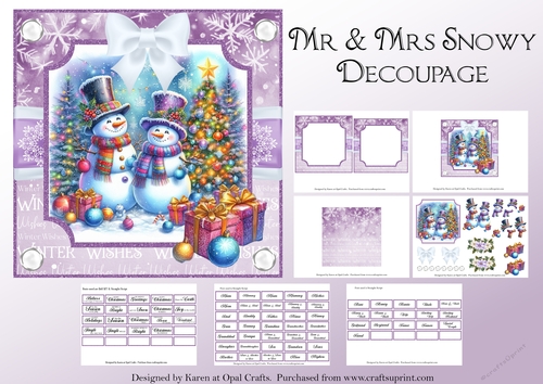 Mr & Mrs Snowy Decoupage