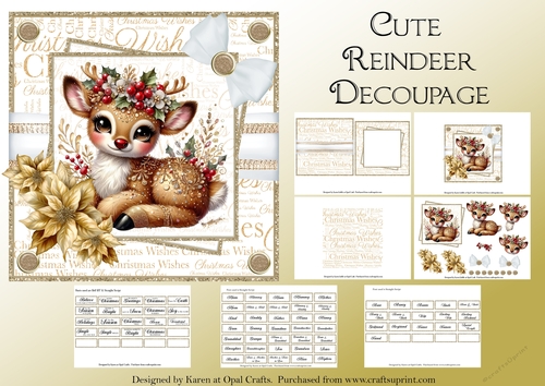 Cute Reindeer Decoupage