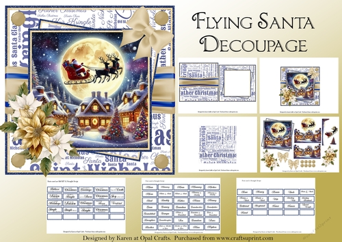 Flying Santa Decoupage