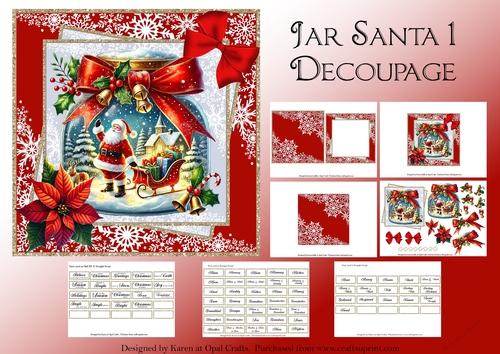 Santa Jar 1 Decoupage