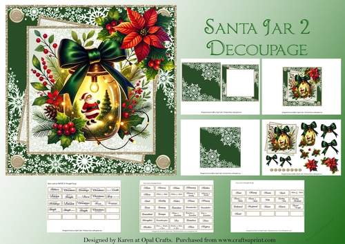 Santa Jar 2 Decoupage
