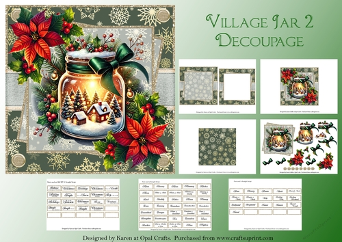 Village Jar Decoupage 1