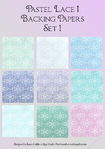 Pastel Lace 1 Backing Papers Set 1
