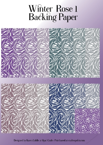 Winter Rose Lace 1 Backing Papers Set 1