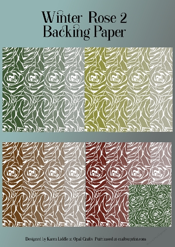 Winter Rose Lace 1 Backing Papers Set 2