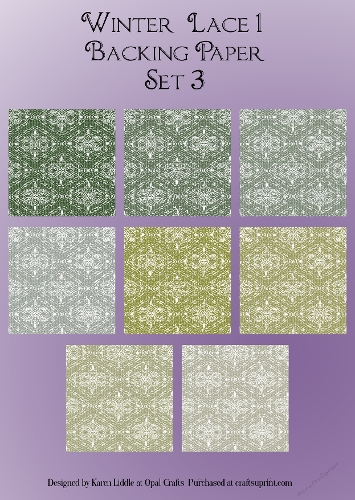 Winter Lace 1 Backing Papers Set 3