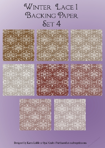 Winter Lace 1 Backing Papers Set 4