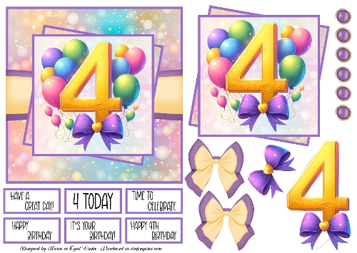 Number 4th Birthday Balloons 