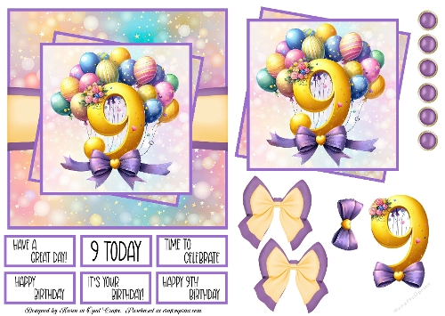 Number 9th Birthday Balloons 