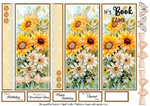 Sunflower Bookmark Card 1