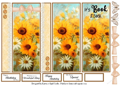 Sunflower Bookmark Card 4