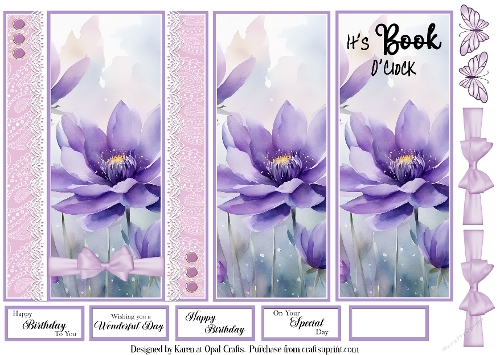 Purple Flower Bookmark Card 2