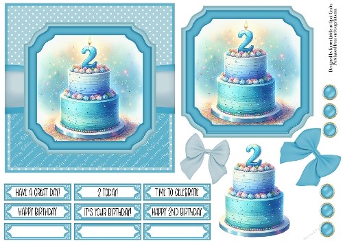 2nd Birthday Cake Blue