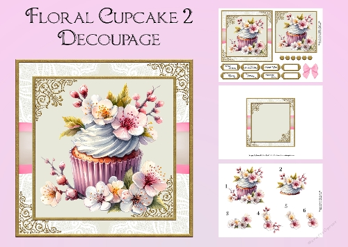 Floral Cupcake Decoupage 2