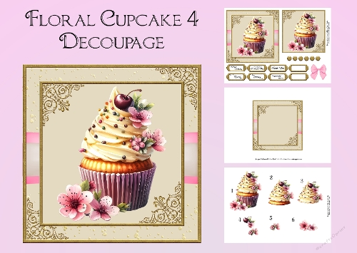 Floral Cupcake Decoupage 4