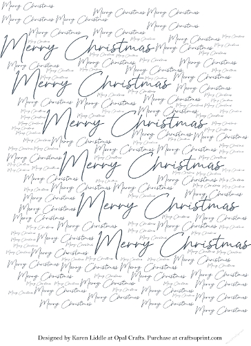Merry Christmas Word Backing Paper in Navy Blue