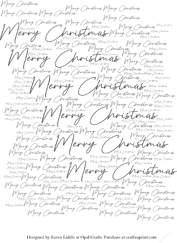 Merry Christmas Word Backing Paper in Black