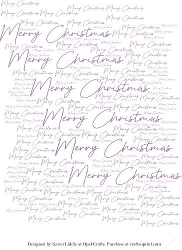 Merry Christmas Word Backing Paper in Purple