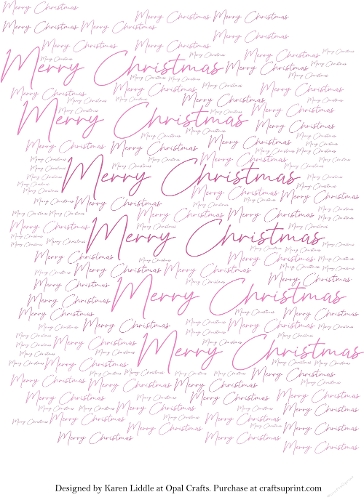Merry Christmas Word Backing Paper in Pink