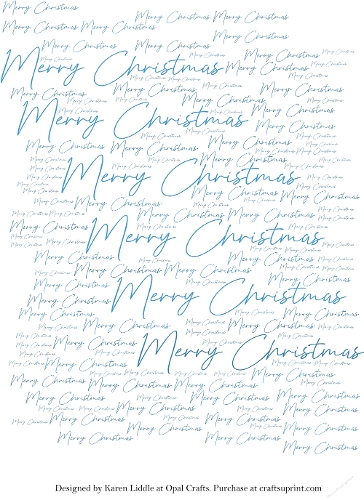 Merry Christmas Word Backing Paper in Light Blue