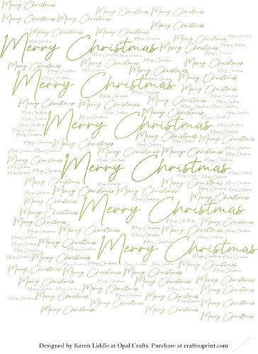 Merry Christmas Word Backing Paper in Lime