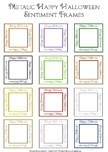 Metalic Happy Halloween Sentiment Frames