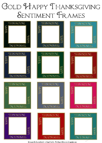 Gold Happy Thanksgiving Sentiment Frames Set