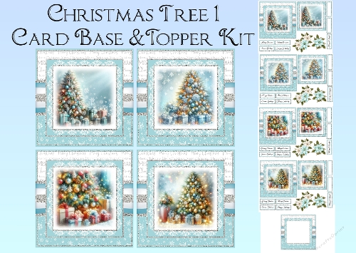 Christmas Trees Card Front & Topper Kit 1