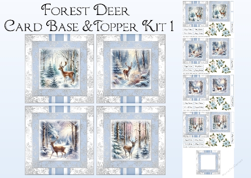 Forest Deer Card Front & Topper Kit 1