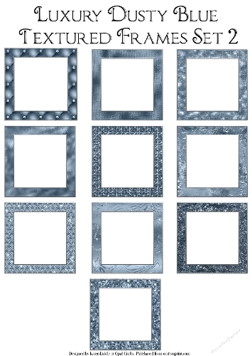 Metalic Silver Edge Dusty Blue Frames Set 2