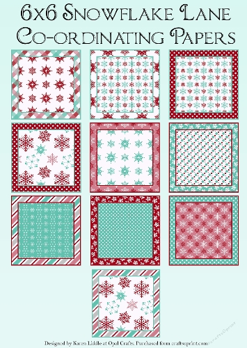 6x6in Snowflake Lane Combination Backing Papers