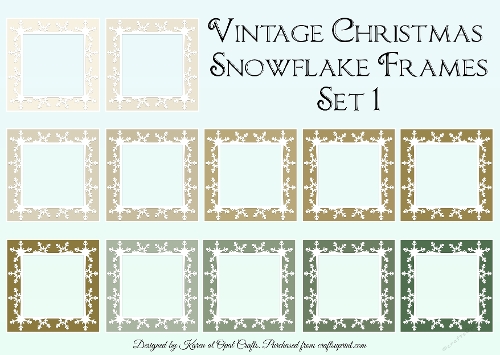 Vintage Christmas Snowflake Frames Set 1