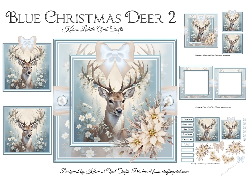 Blue Christmas Deer 2