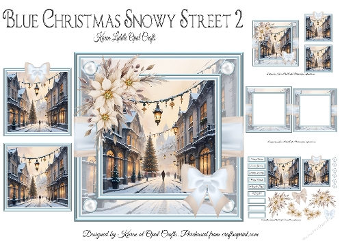 Blue Christmas Snowy Street 2