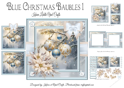 Blue Christmas Baubles 1