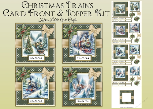 Christmas Trains Card Front & Topper Kit