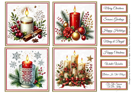 Christmas Candles Toppers & Sentiment Kit