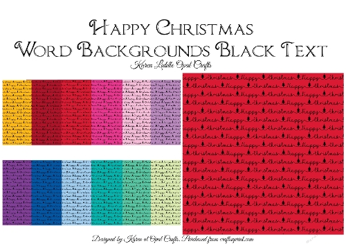 Happy Christmas Background Papers in Black