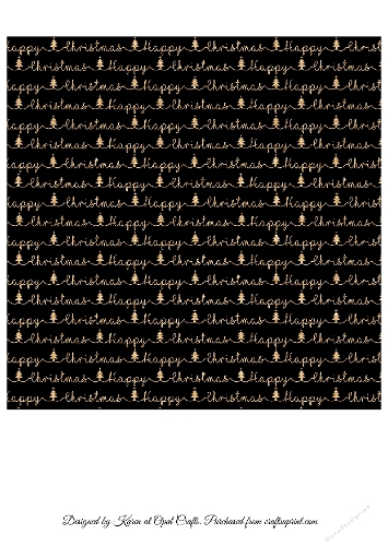 Happy Christmas Words Background Gold Text