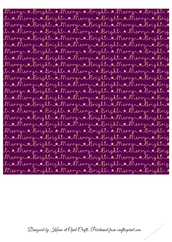 Merry & Bright Words Background Gold Text
