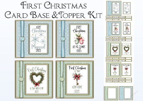 Black & Gold Card Front & Topper Kit Set 4