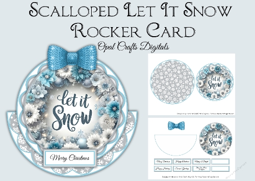 Scalloped Let It Snow Rocker Card