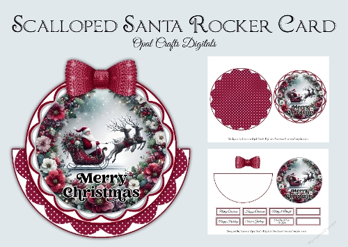 Scalloped Merry Christmas Santa Rocker Card