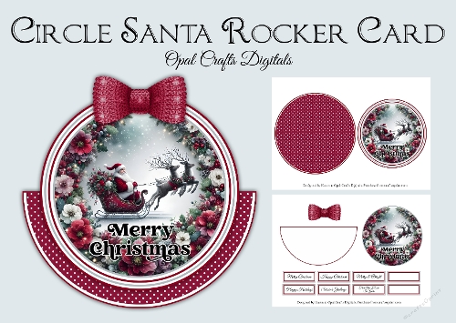 Circle Merry Christmas Santa Rocker Card