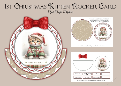 1st Christmas Kitten Rocker Card