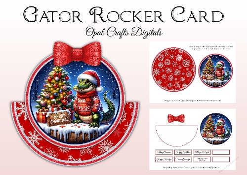 Christmas Gator Rocker Card