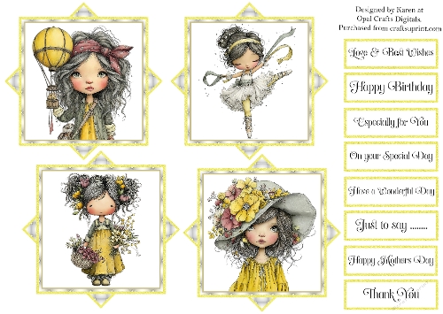 Quirky Girls Topper & Sentiment Kit 